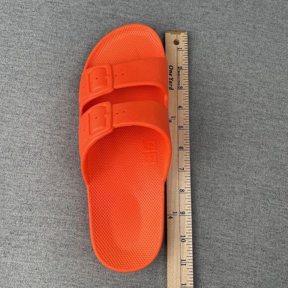 Freedom Moses Anthropologie Sandals Womens 11* Orange Slip On Comfort Beach Boho - Picture 15 of 16